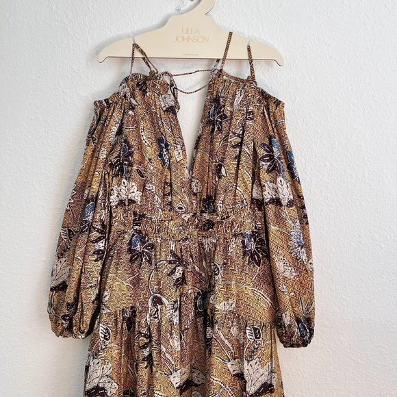 NWT Ulla Johnson Tahlia Midi Floral Poplin Dress In Oleander US 4​​​​​​​​ - Picture 3 of 10